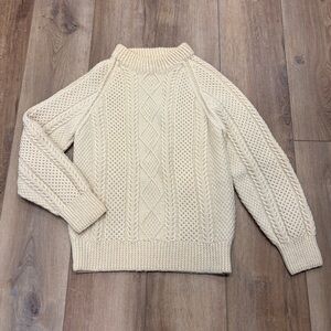 VTG! 🌟STANDUN🌟 WOOL FISHERMAN CABLE KNIT SWEATER MADE IN IRELAND HARRODS SZ S